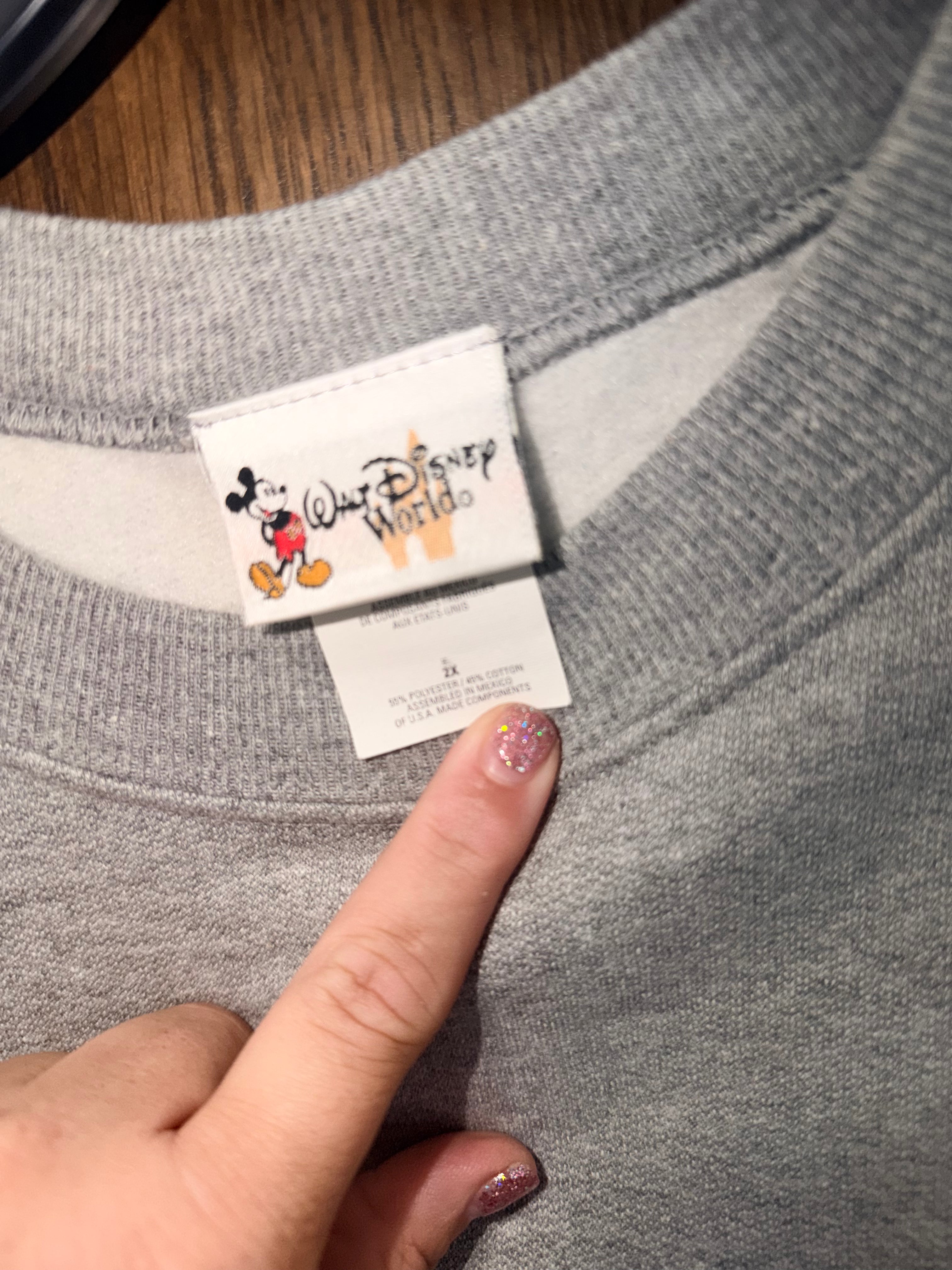 Vintage Walt Disney World USA Flag Sweatshirt 2XL Gray Patriotic Disney 90s Y2K