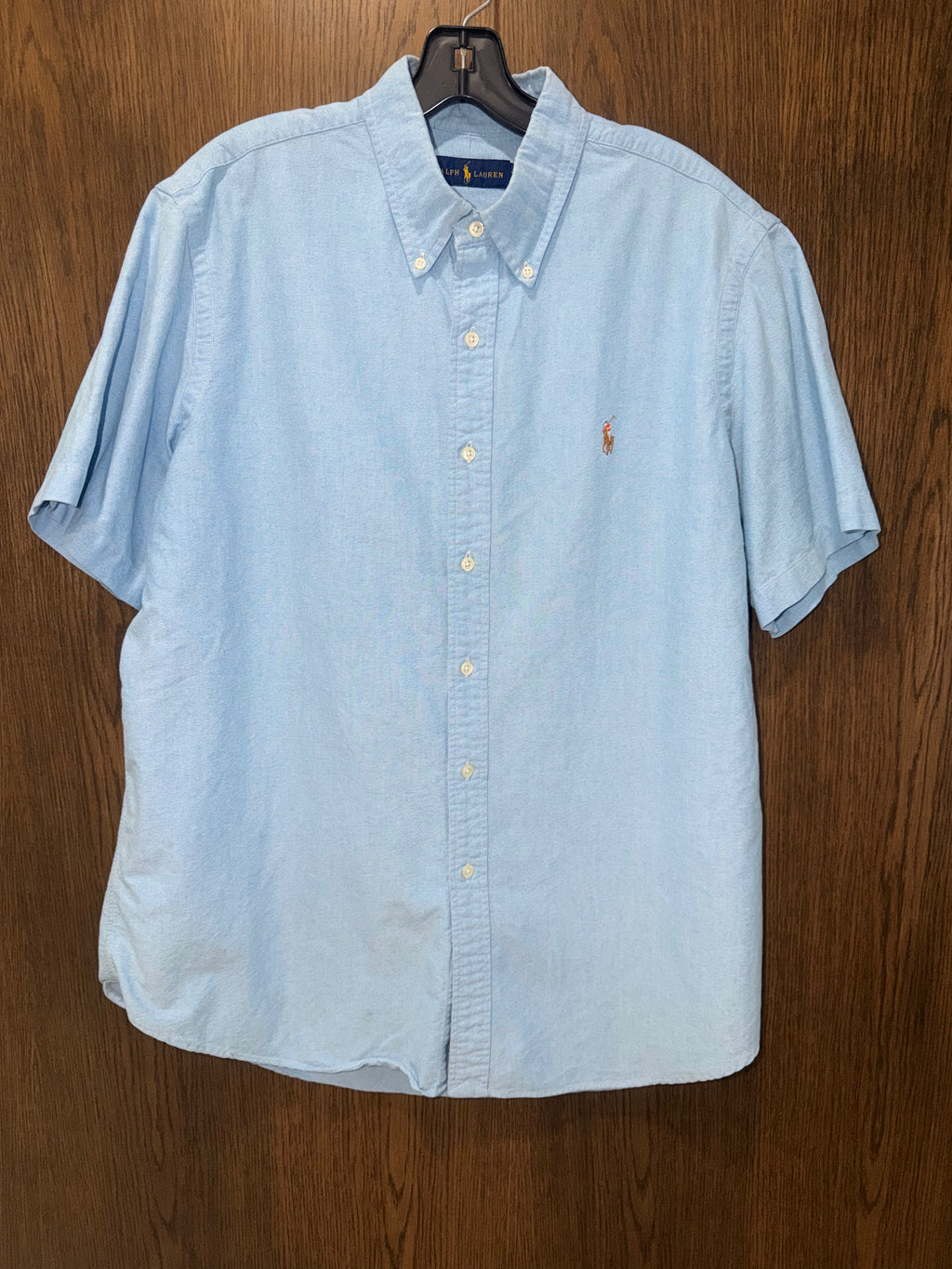 Polo Ralph Lauren Classic Fit Oxford Shirt Men’s XL Light Blue Short Sleeve Cotton