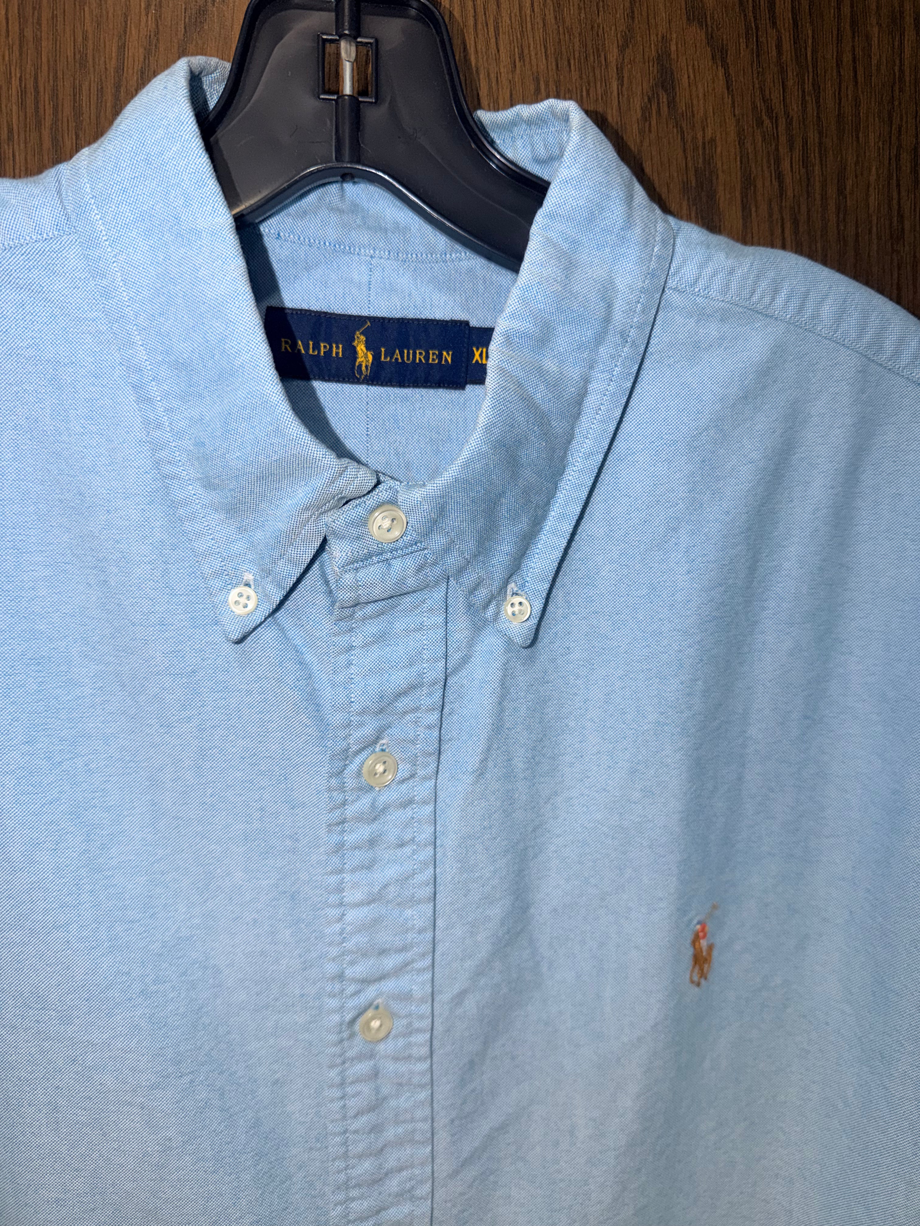 Polo Ralph Lauren Classic Fit Oxford Shirt Men’s XL Light Blue Short Sleeve Cotton