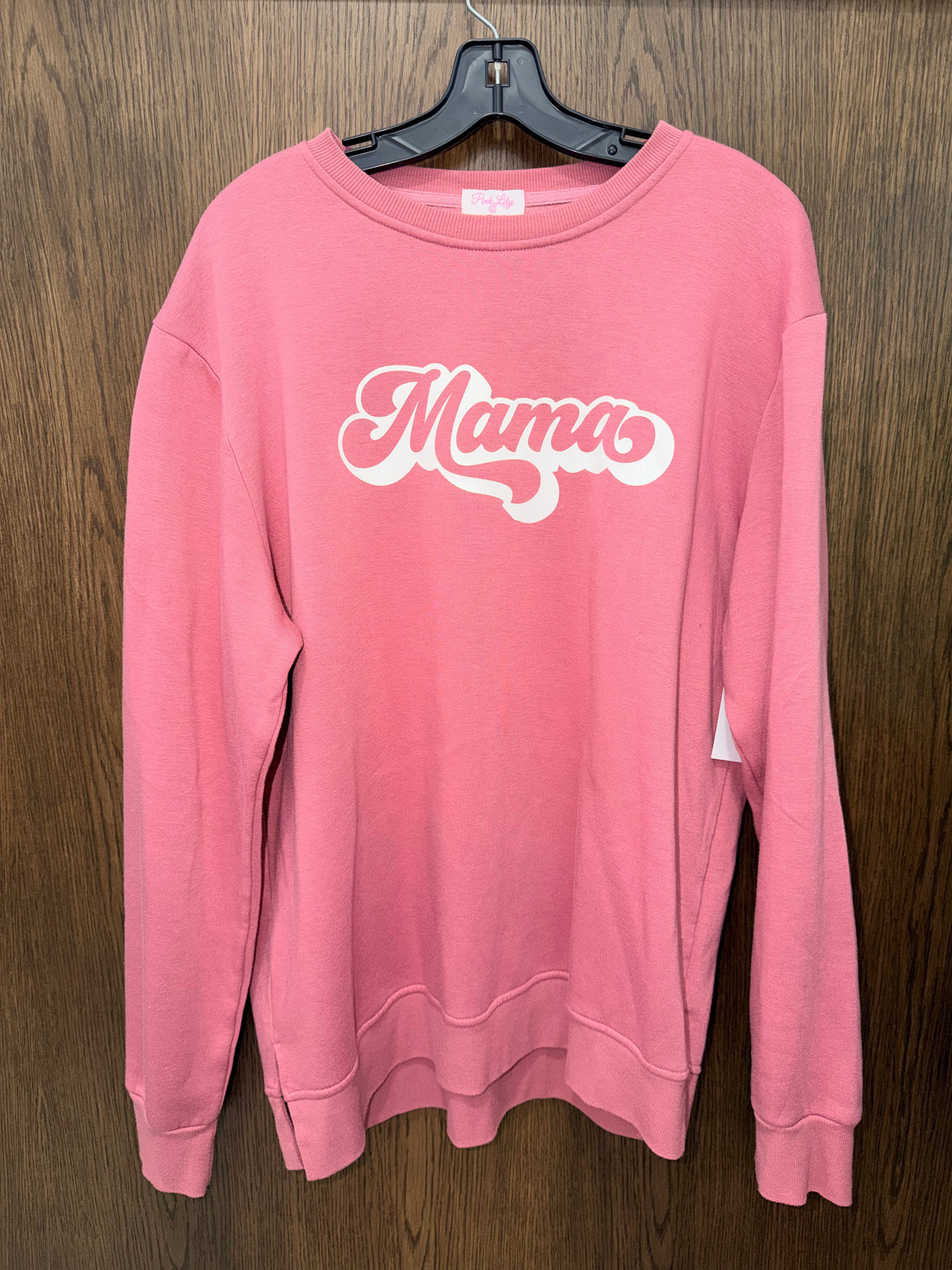 Pink Lily “Mama” Crew Sweatshirt Size XL