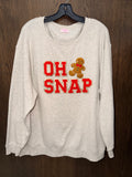 Pink Lily “Oh Snap” Crew Sweatshirt Size XL