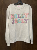 Pink Lily “Holly Jolly” Crew Sweatshirt Size Large