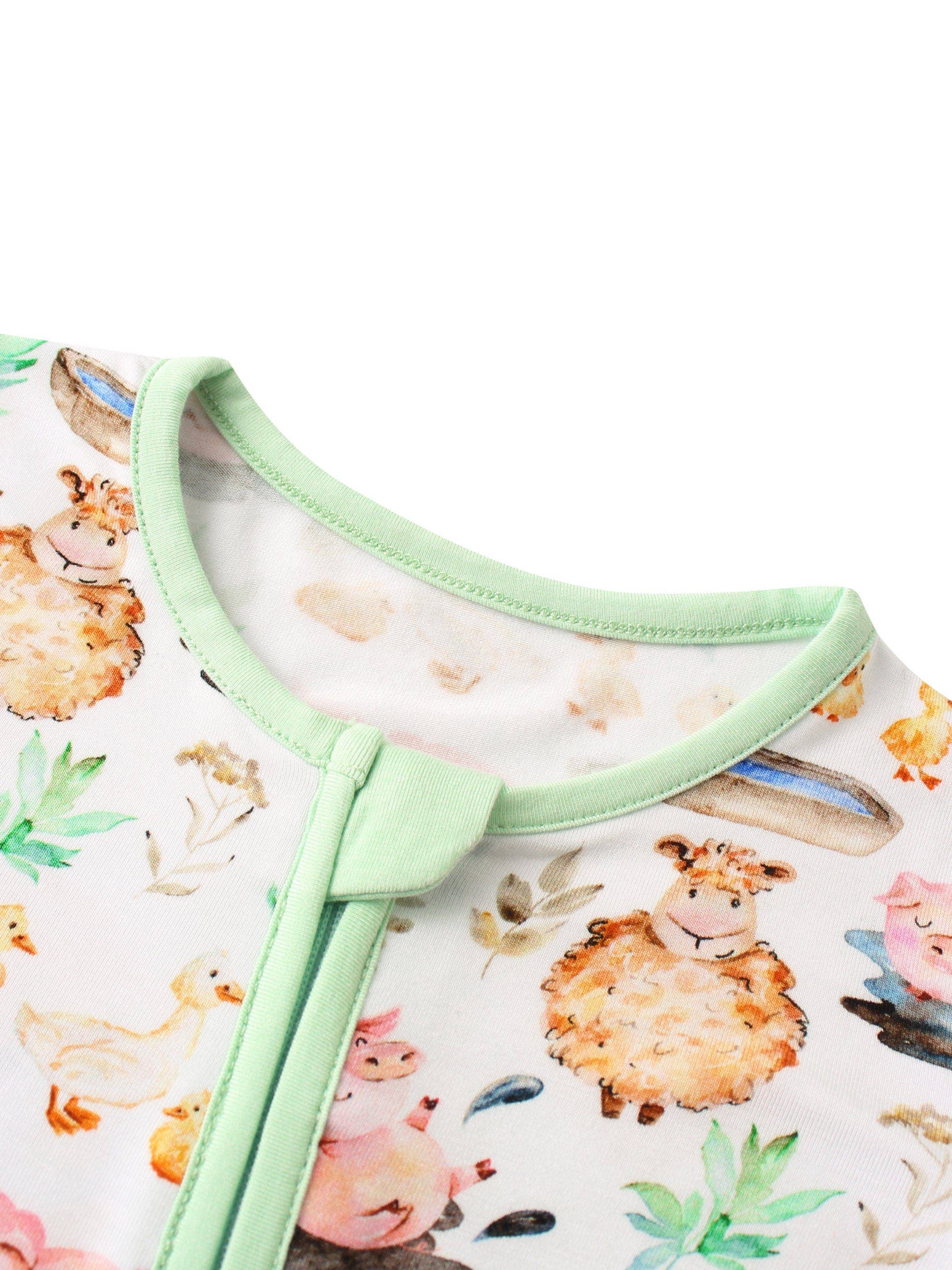 PoshTOT Little Yellow Sheep Bamboo Baby Convertible Zippy Romper: 12-18M