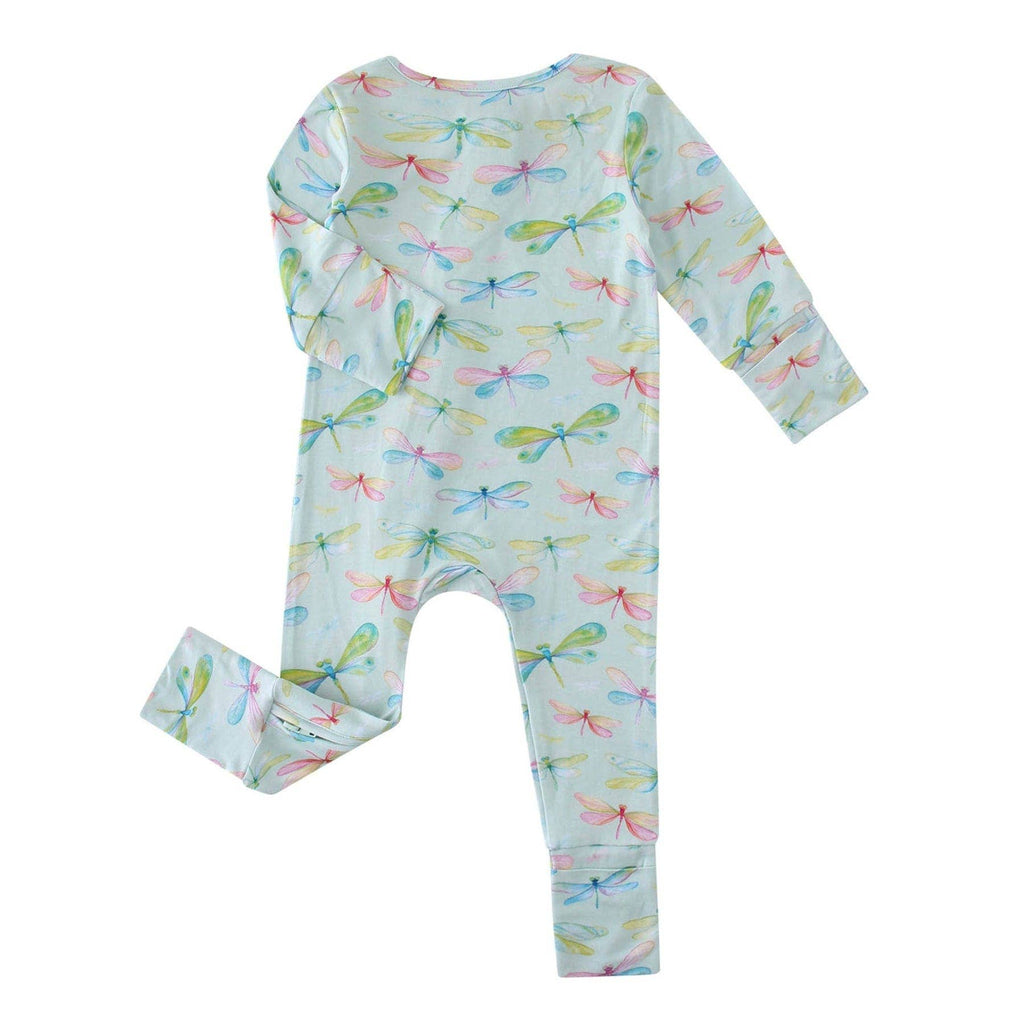 PoshTOT Dragonfly Bamboo Baby Convertible Zippy Romper: 3-6M