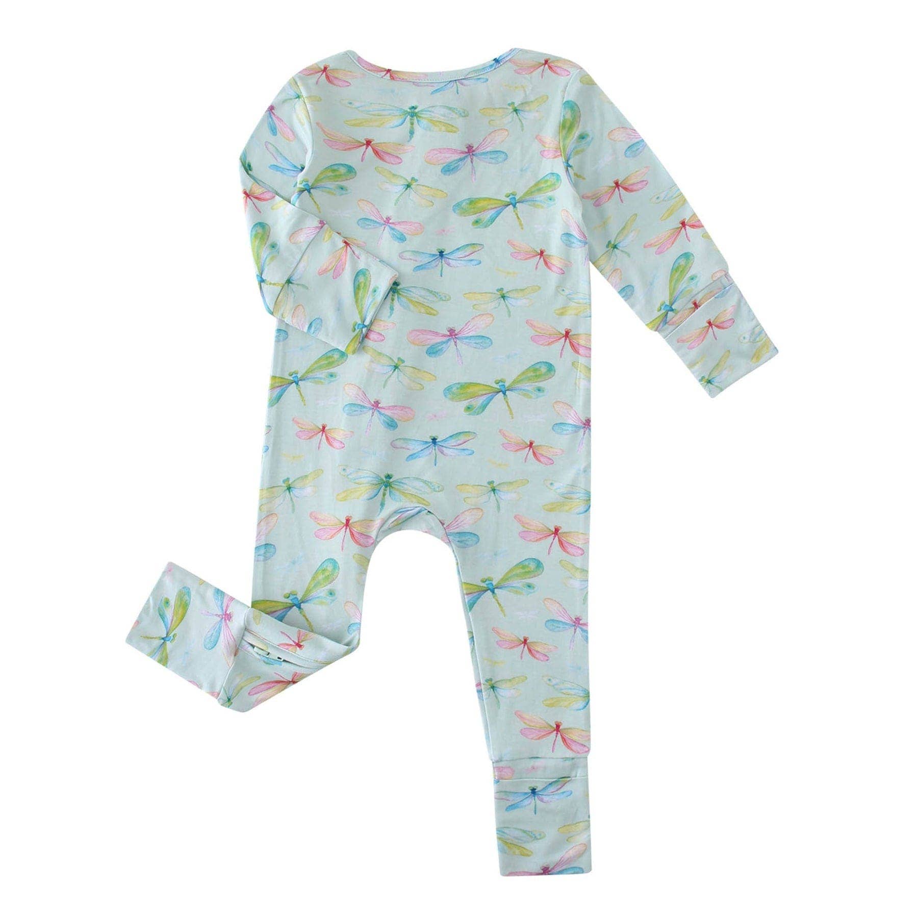 PoshTOT Dragonfly Bamboo Baby Convertible Zippy Romper: 3-6M