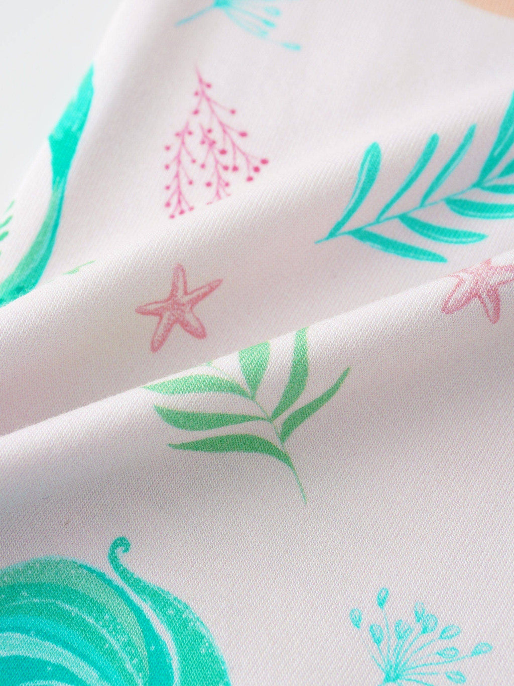 PoshTOT Mermaid Bamboo Baby Convertible Zippy Romper: 6-9M