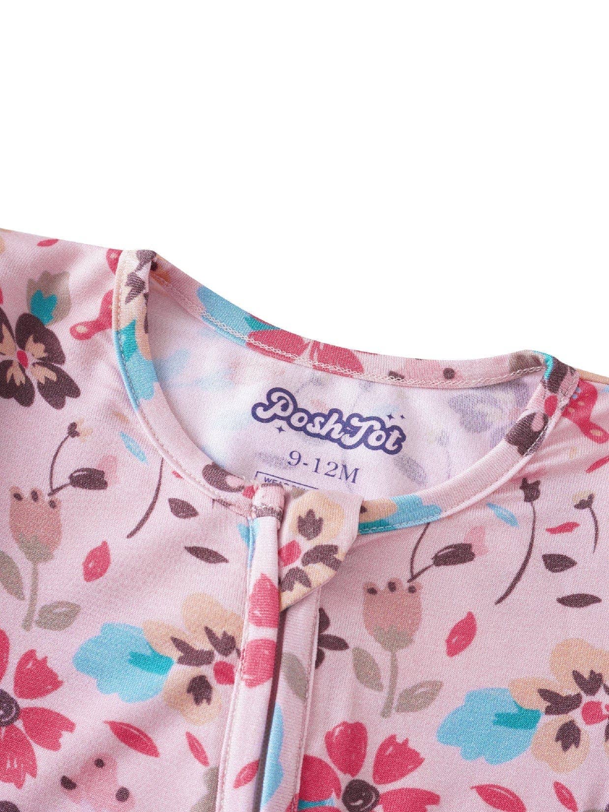 PoshTOT Butterfly Bamboo Baby Convertible Zippy Romper: 0-3M
