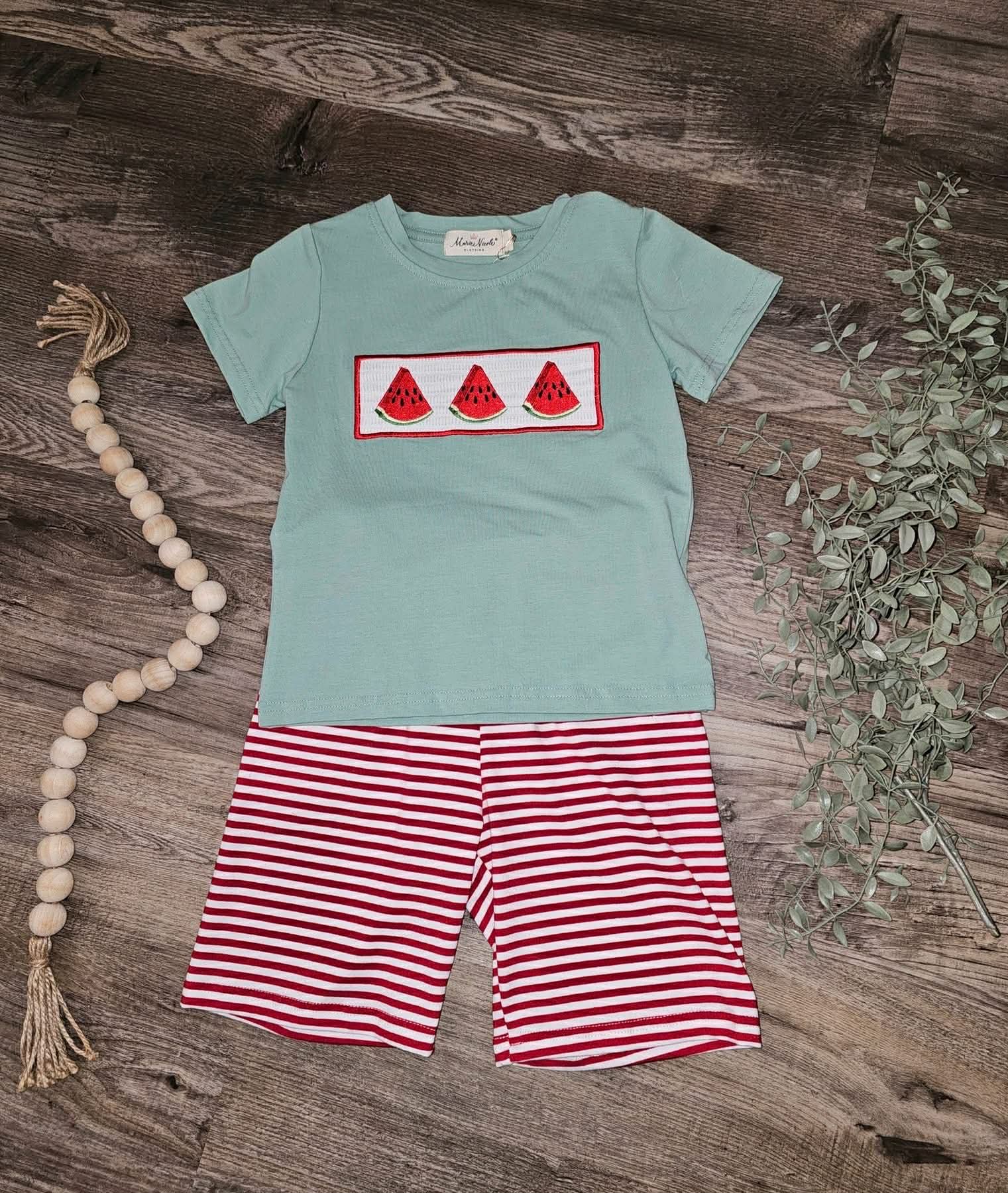 NWT Boutique Boys Marie Nicole 2pc Watermelon Set Size 5