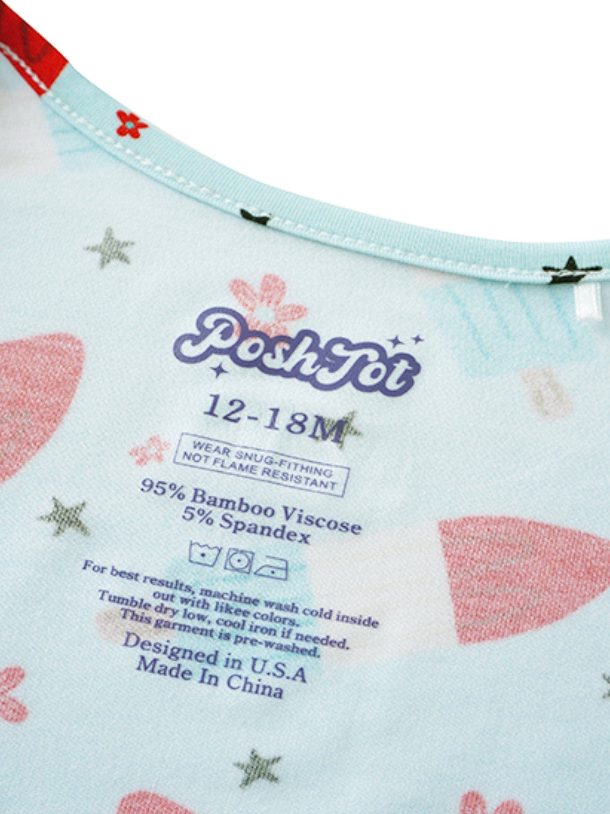 PoshTOT Bomb Pops Bamboo Baby Convertible Zippy Romper: 9-12M