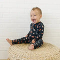 Ava+Oliver Bamboo Dinosaurs Ribbed Convertible Zippy Romper 0-3mos NWT