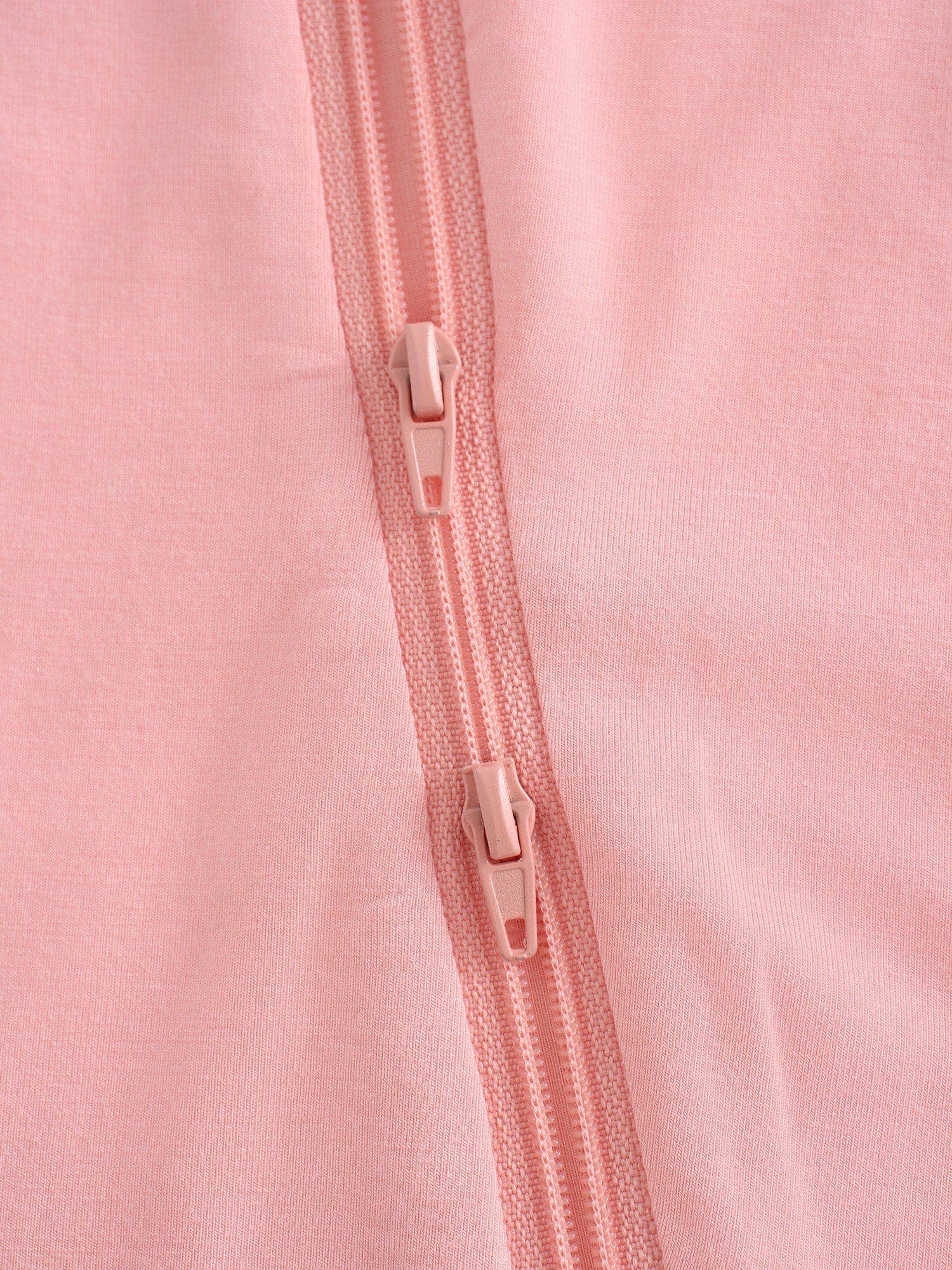 PoshTOT Peach Bamboo Baby Convertible Zippy Romper: 0-3M