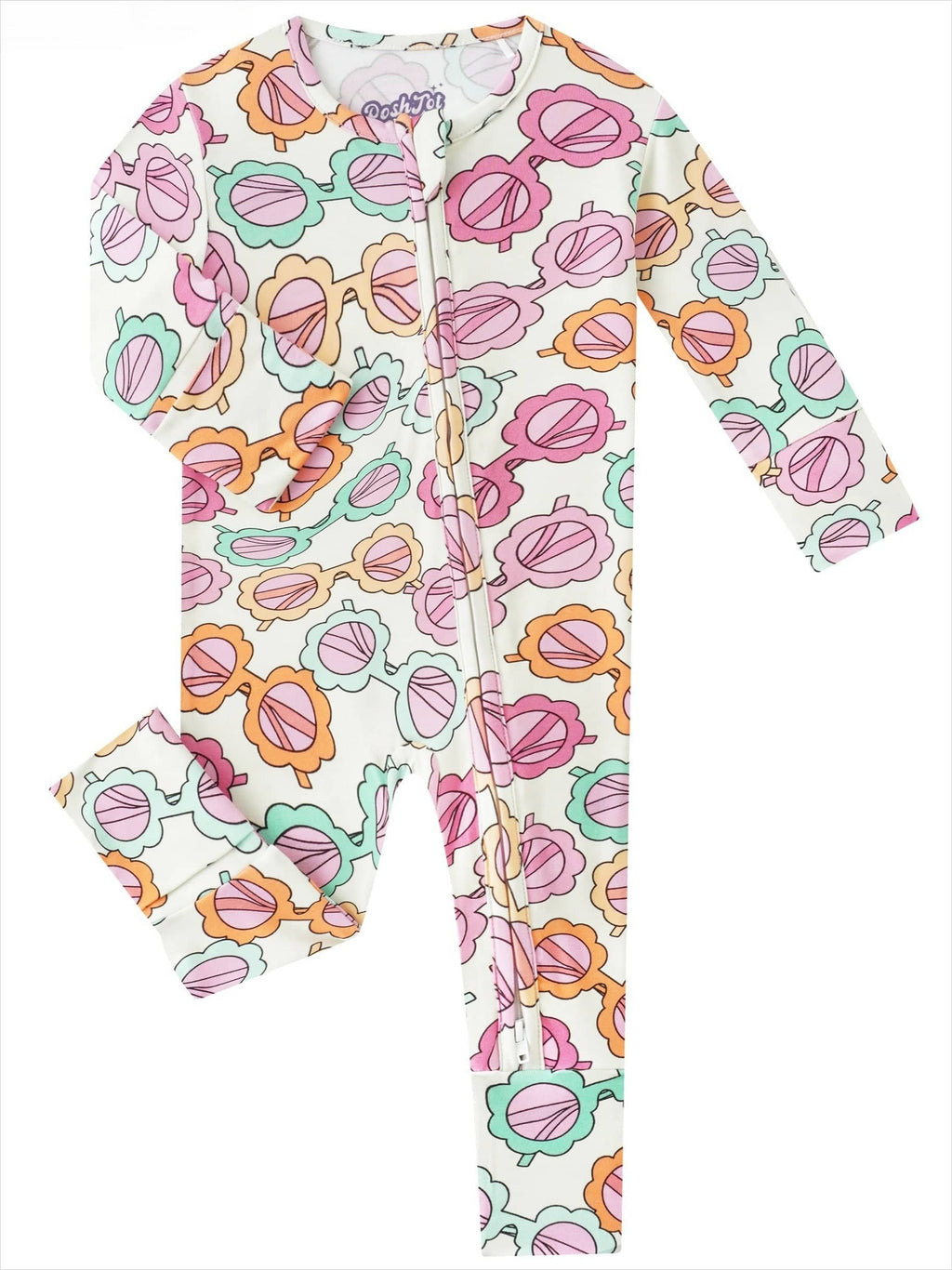 PoshTOT Colorful Stars Bamboo Baby Convertible Zippy Romper: Star / 3-6M