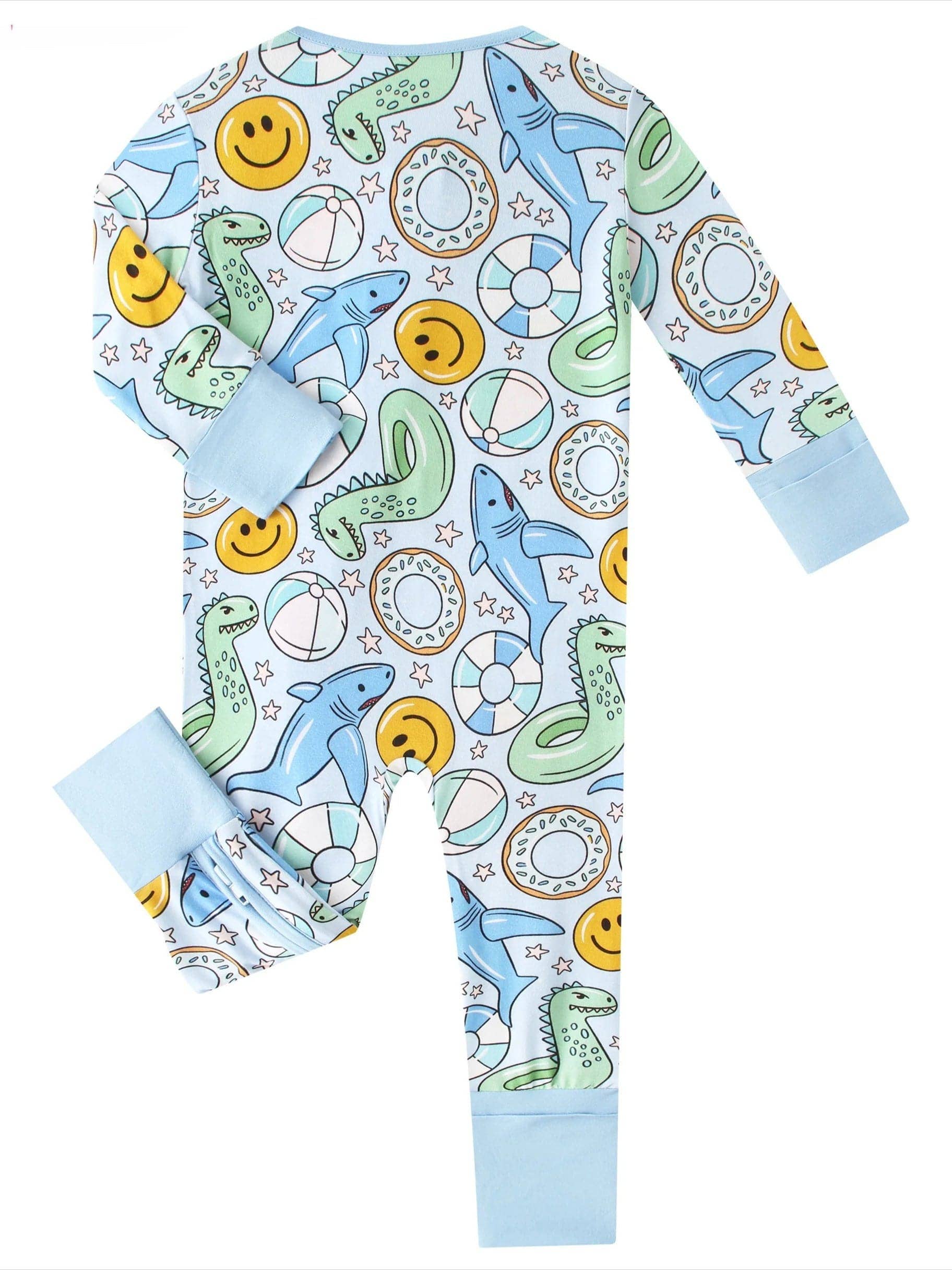 PoshTOT Summer Bamboo Baby Convertible Zippy Romper: 3-6M