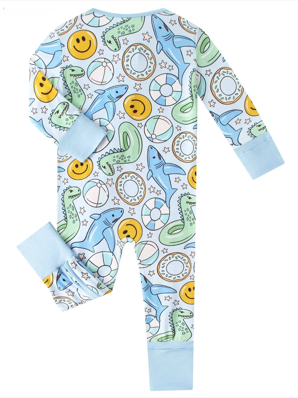 PoshTOT Summer Bamboo Baby Convertible Zippy Romper: 0-3M
