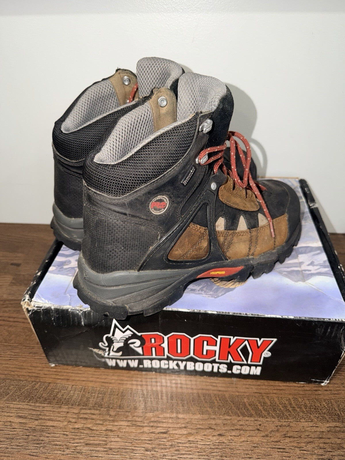 Rocky Mobilite 6114 Men’s 11.5M Waterproof Steel Toe Work Boots Brown Used