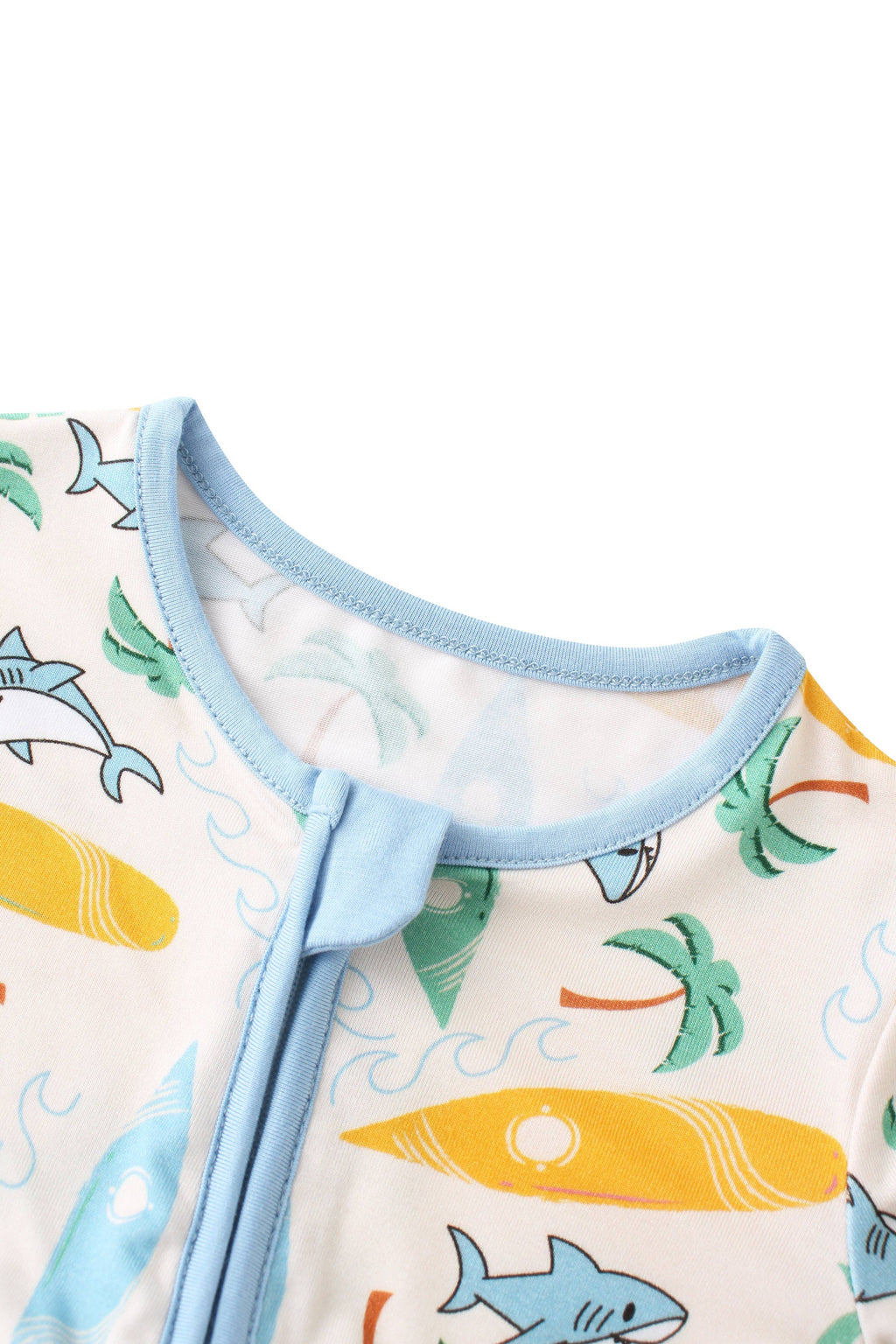PoshTOT Beach Surfing Bamboo Baby Convertible Zippy Romper: 12-18M
