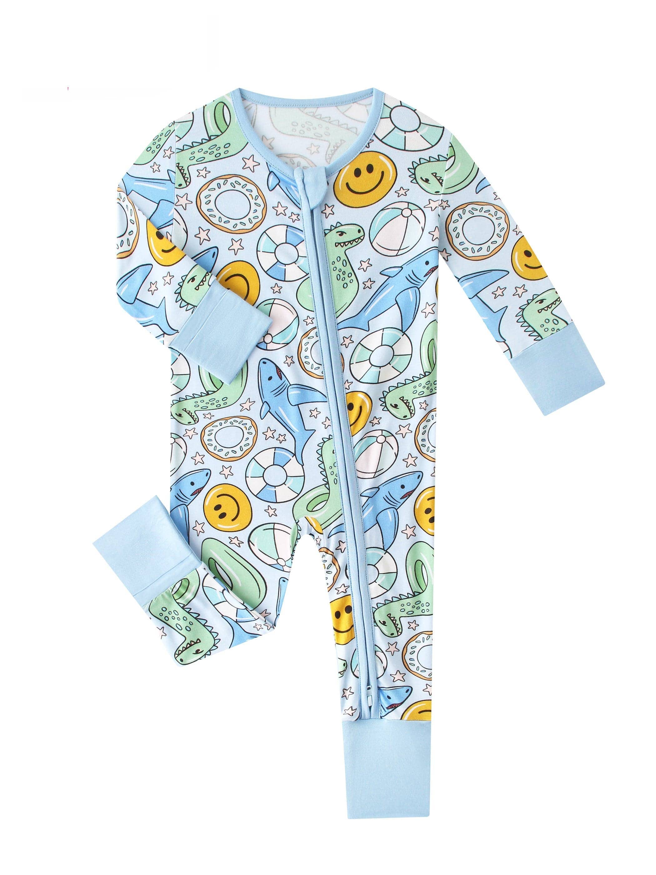 PoshTOT Summer Bamboo Baby Convertible Zippy Romper: 18-24M